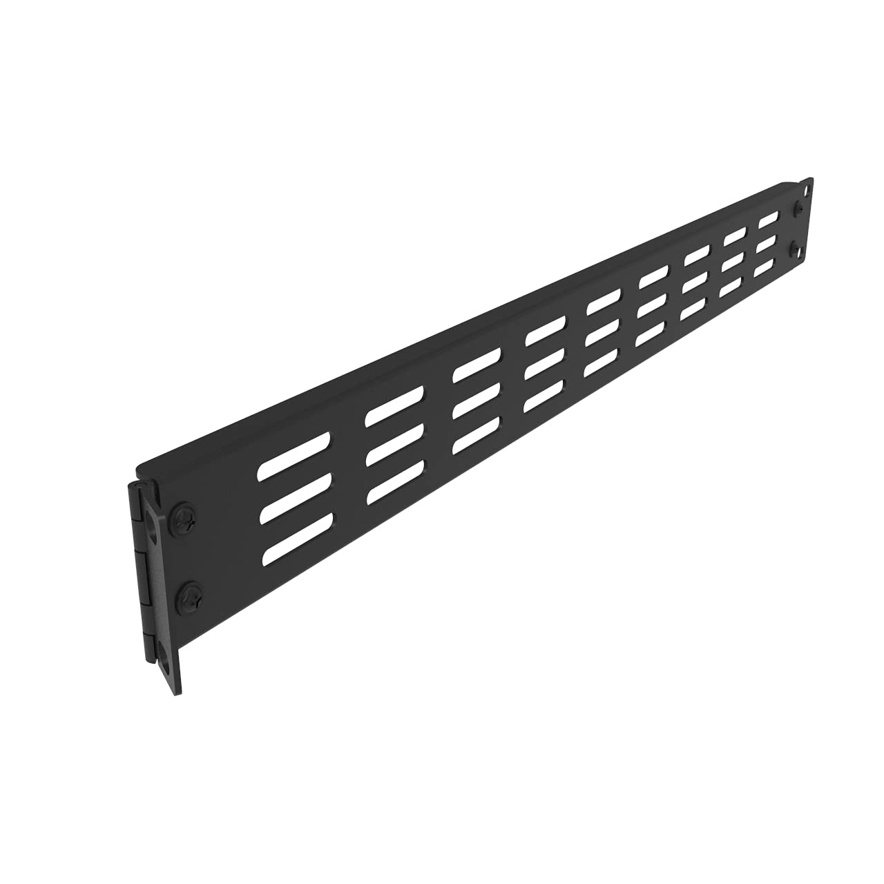 Jingchengmei 1U Hinged Blank Rackmount Panel Spacer - Metal Vented Blank Panel for 19 Inches Server Rack or Network Cabinet with Hinged Side (1UVBPHN, Black)