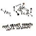 BODYA Lot of 16 Assorted Gems Labret Lip Bar Chin Lip Rings Piercing 1.2mm Surgical Steel 16 Guage Body Jewelry