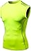 TSLA Men's Muscle Tank Sleeveless Compression Baselayer, Zero Round Neck(r15) - Neon Yellow, Medium