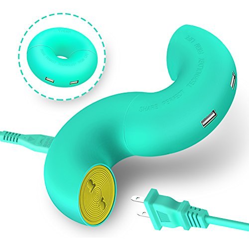 Portable Power Strip LDesign Surge Protector Electric Charging Station 1600W with 2 Outlet Plugs 2 USB Charger and Type-C Port with 5ft Cord Wire Extension for Macbook iPhone Samsung Tablet Laptop