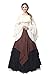 NSPSTT Womens Renaissance Medieval Costume Victorian Dresses Gown Scottish Dress,DarkBrown L