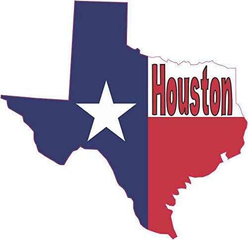 Amazon Com Stickertalk Houston Die Cut Texas Flag Vinyl Sticker 5 Inches By 5 Inches Automotive