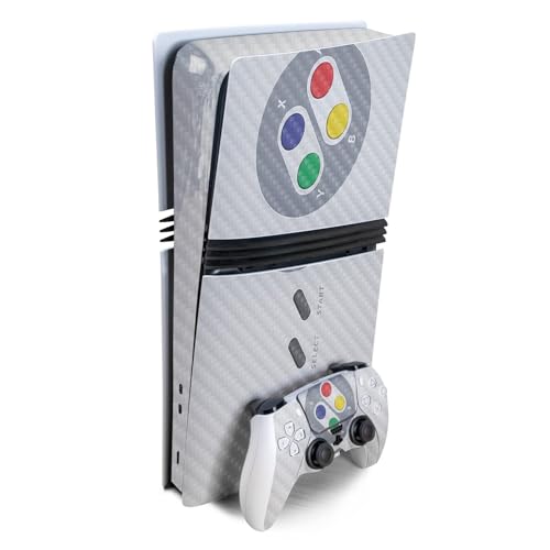 Carbon Fiber Gaming Skin Compatible with Sony PlayStation 5 PS5 Pro Bundle - Re…