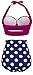 Angerella Polka Two Piece Swimsuit Beachwear Bathing Suits (BKI032-R2-3XL),Rose Red,US12-14=Tag Size 3XL