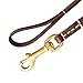 FAIRWIN Genuine 5Ft Leather Dog Leash Leads Rope for Large/Medium/Small Dogs Training/Walking (S - 5 ft x 3/8 inch, Reddish Brown)