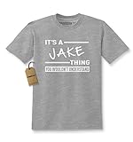 Youth It's A Jake Thing T-Shirt Large Heather Grey