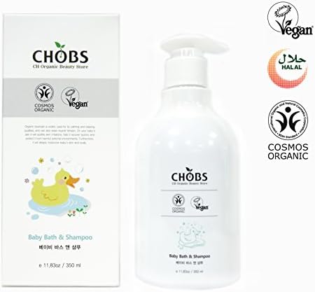 CHOBS Baby Bath Head-to-toe Shampoo 11.83 fl.oz.| Organic Skin Care | BDIH COSMOS Organic Certified | Vegan Certified | HALAL ESMA Certified
