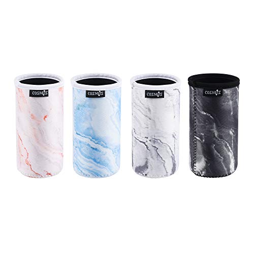 image for CM COSMOS 4 Pcs Soft Neoprene Slim Can Sleeves Insulators Slim Can Cov