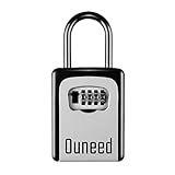 Key Lock Box,Ouneed Wall Mount Key Lock Box,4-Digit Combination Key Storage Lock Box Weatherproof for Outdoor Indoor (Black)