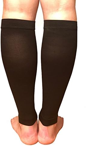 Runee Calf Compression Sleeve - Leg Compression Socks For Calf Pain & Shin Splint, Relief Swelling, Varicose Veins, DVT - Maternity, Flight, Sports, Running And Ect. (Black, 3XL)