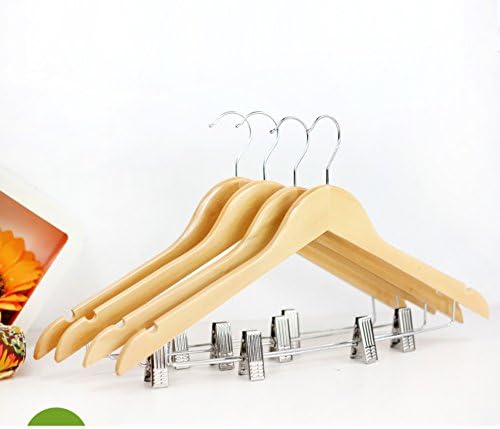 ASGGGFDFH Solid wood hangersfor coats and pants,Non-slip hangers wood coat hangers and shoulder notches suit hangers soft non-slip stripes pack of 10 -E 45x23x1.2cm(18x9x0)