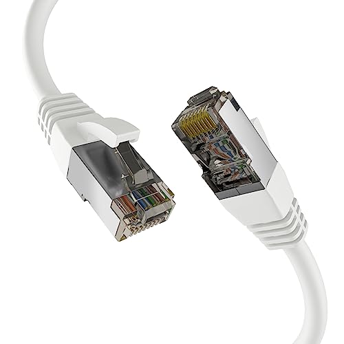 EFB-Elektronik - CAT. 8 network cable up to 40 Gbit - 5 m LAN cable Ethernet cable patch cable with kink protection - PoE transfer of data and power - RJ45 connection, S/FTP PIMF shielding - white