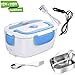 Electric Lunch Box for Car and Home 110V & 12V 40W - Removable Stainless Steel Portable Food Grade Material Warmer Heater - with 2 in 1 Fork & Spoon