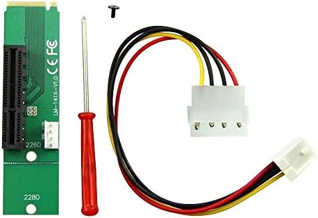 PCI-E 4X Female to NGFF M.2 Male M Key PCI E Slot Adapter Converter Card with Power Cable