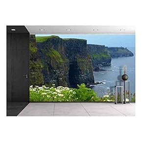 Photo Famous Cliffs of Moher,Sunet Capture,West of Ireland - Removable Wall Mural | Self-Adhesive Large Wallpaper - 66x96 inches