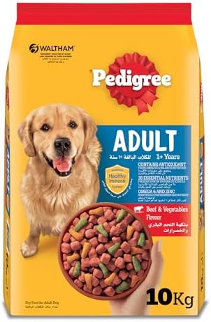 Pedigree Dog Food, Beef Vegetables Flavour Dog Food Dry, 10Kg