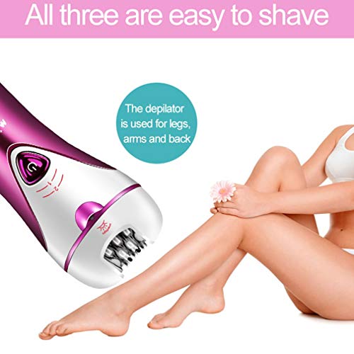 ShepoIseven Multifunctional Electric Lady Epilator Painless Epilator Remover Hair Trimmer,Purple - Thumbnail 5