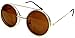 V137-vp Flip up Round Metal Sunglasses (Sdd Gold-brown)