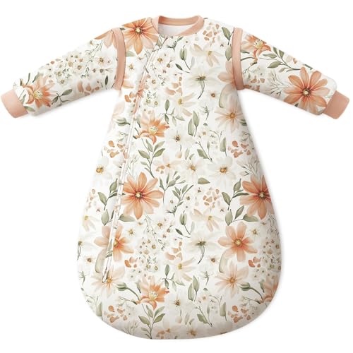 Unnivoll Schlafsack Baby Winter 3.5 Tog Baby Schlafsack 12-18 Monate Baumwolle Babyschlafsack Neugeborene Mit Abnehmbare Ärmel Baumwolle Winterschlafsack Baby Warm Und Weich 84 Cm Für Jungen Mädchen