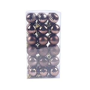 YANLE 36 Stks Kerstballen Ornamenten Voor Xmas Boom Plastic Kerstballen Gekleurde Glitter Voor Home Party Bruiloft Decor (1. 6In)