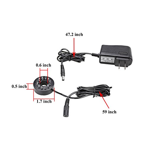 OTTFF 1.5cm/0.59" Inside Diameter - 12 LEDs Fountain Ring Lights Auto Colored Changing Submersible Water Pump Lighting for Garden Fish Aquarium with 4.7+4.5ft Overlength Cable (1) - Thumbnail 6
