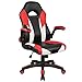 Homall Gaming Office Computer Racing Desk Ergonomic High Back Adjustable Swivel PU Leather Executive Chair for Adults with Flip Up Padded Arms (Red)
