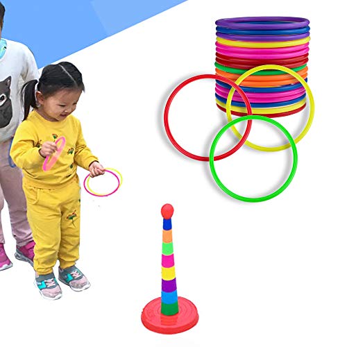 PRALB 18 PCS Plastic Toss Rings Multicolor Toss Rings Random Color Toss Rings for Speed and Agility Practice Games, Carnival, Garden, Backyard, Outdoor Games