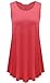 JollieLovin Womens Sleeveless Comfy Plus Size Tunic Tank Top With Flare Hem - Watermelon Red, 2X