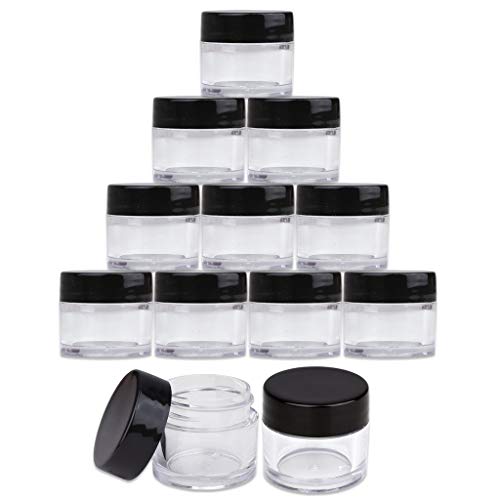 Beauticom High-Graded 7 Grams/7 mL BPA Free Flat Top Thick Clear Acrylic NO LEAK Plastic Jars Empty Container