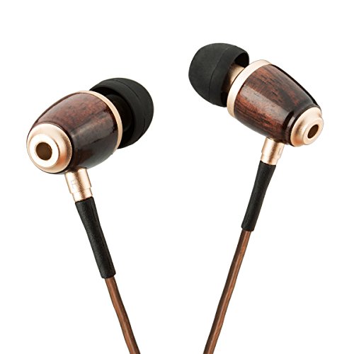 DIKOO InEar Earbuds Headphones Premium Genuine Wood Noise Cancelling