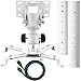 Cheetah Mounts APMEW Universal Projector Ceiling Mount. Includes an Adjustable Extension Pole and Twisted Veins 15" HDMI Cable