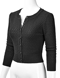 EIMIN suéter de punto de manga 3 4 con botones y cuello redondo para mujer (S-3XL)