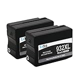 LxTek (2 Black) Remanufactured 932XL 932 XL Ink Cartridge Replacement for HP 932XL 932 XL Ink Cartridge High Yield Compatible with HP Officejet 6600 6700 7610 7612 6100 7110 7100 Printer