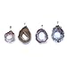 Rock Paradise Agate Geode Slice Pendants Beautiful Natural Agate Slice Druzy Pendant Silver Plated Edge