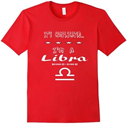 Mens Funny Its Complicated Libra T-Shirt Medium Red