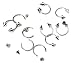 60pcs 316L Surgical Stainless Steel Barbell Nose Lip Nipple Rings Septum Tongue Eyebrow Piercing Jewelry Set 14G 16G 18G