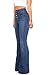Vibrant Women's Juniors High Rise Button Fly Flare Jeans