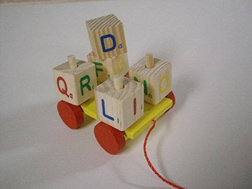 Bird , Parrot Training Toy Removable Spinning Blocks on a Pull Wagon by Bird Trainers