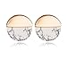 Shoopic Marble Studs Tiny White Howlite Circle Coin Piercing Earrings for Women