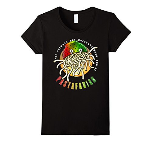 Womens Pastafarian Flying Spaghetti Monster All Fridays Holidays Large Black