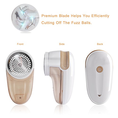 AMFOCUS Electric Lint Remover Portable Lint Shaver Sweater Shaver, Power Cord Removeable, Rechargeable Fabric Shaver Clothes Lint Fuzz Pill Fluff Remover (2018 Upgraded Version) - Thumbnail 3