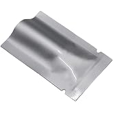 MITOB 100 Pack 1.97x2.76 inch Small Silver Mylar Bags Flat Sample Packets | 3.9 Mil Aluminum Foil, Open Top Heat Sealing Vacuum Pouch, Portable Travel Baggies, for Coffee Spice Snack Treat Storage