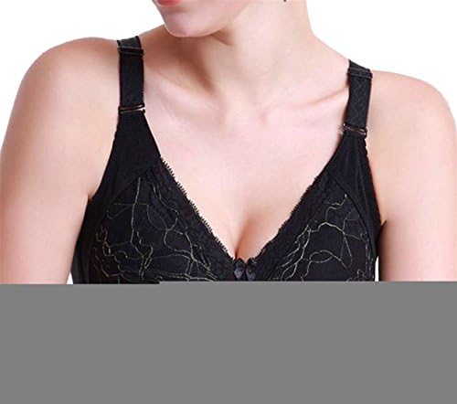 Smallwin Womens Sexy No Underwire Lace Full-Coverage Lingerie Everyday Bras Black US 34G
