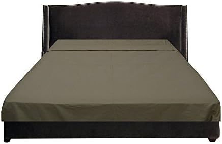 Laxlinen 600 Thread Count Super Quality 1Pc Flat Sheet (Top Sheet) Emperor Size, Taupe Solid 100% Egyptian Cotton