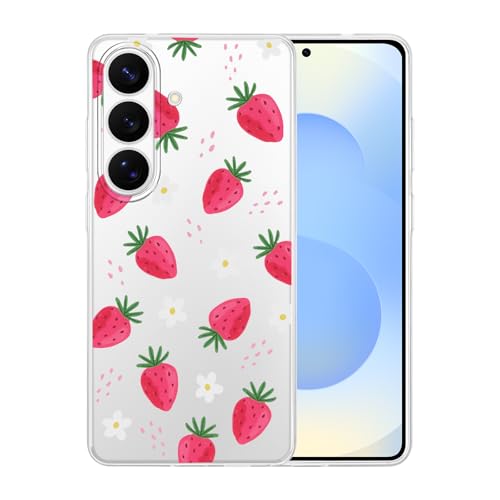 CameCosy Transparent Case for Samsung Galaxy S26 Plus 6.7 inch 2026, Protective Cover with Cute Strawberry Flowers Pattern for Women, Soft Ultra Thin TPU Case Shockproof Dust-Proof Anti-Scratch at Amazon