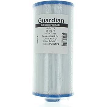 SINGLE filters relpaces- unicel 4CH-24 Pool Filter 25 Sq Ft filbur FC-0131 Pleatco,PGS25P4 by Guardian