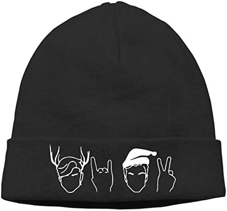 Women's Men's Knitted Hat Dolan Twins Cap Female Headscarf Hat Black