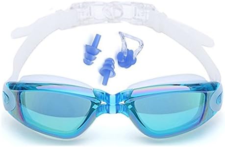 TOTRIP Swimming Goggles for Men Women Youth - UV Protection, Anti Fog Adult Clear Vision Waterproof Swim Glasses with FREE Protective Case, Nose Clip, Ear Plugs, Blue