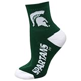 NCAA Michigan State Spartans Team Quarter Socks, Medium