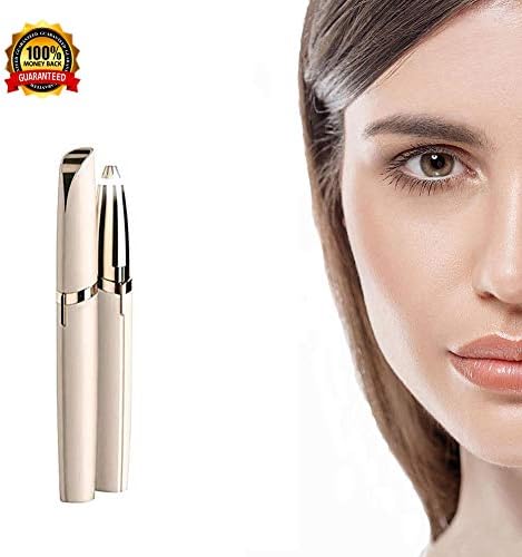 Electric Eyebrow Hair Remover Mini Eyebrow Trimmer Painless Safe Facial Hair Removal for Women As Seen On TV (Battery Not Included) (GOLD)